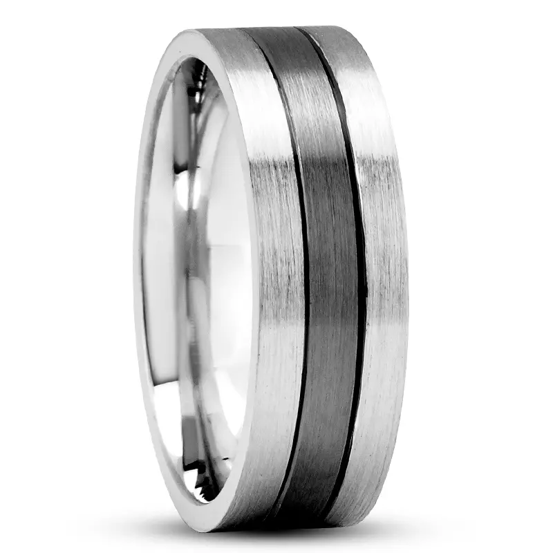 Platinum Kaha Carved band (7mm)