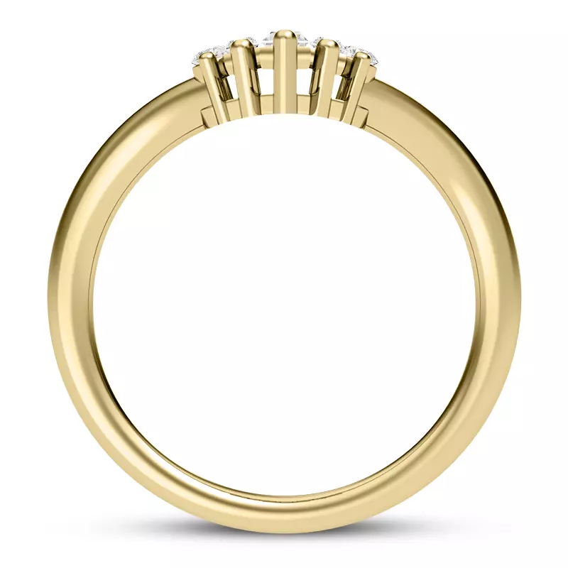 14K Yellow Gold Tia Baguette And Round Chevron Band
