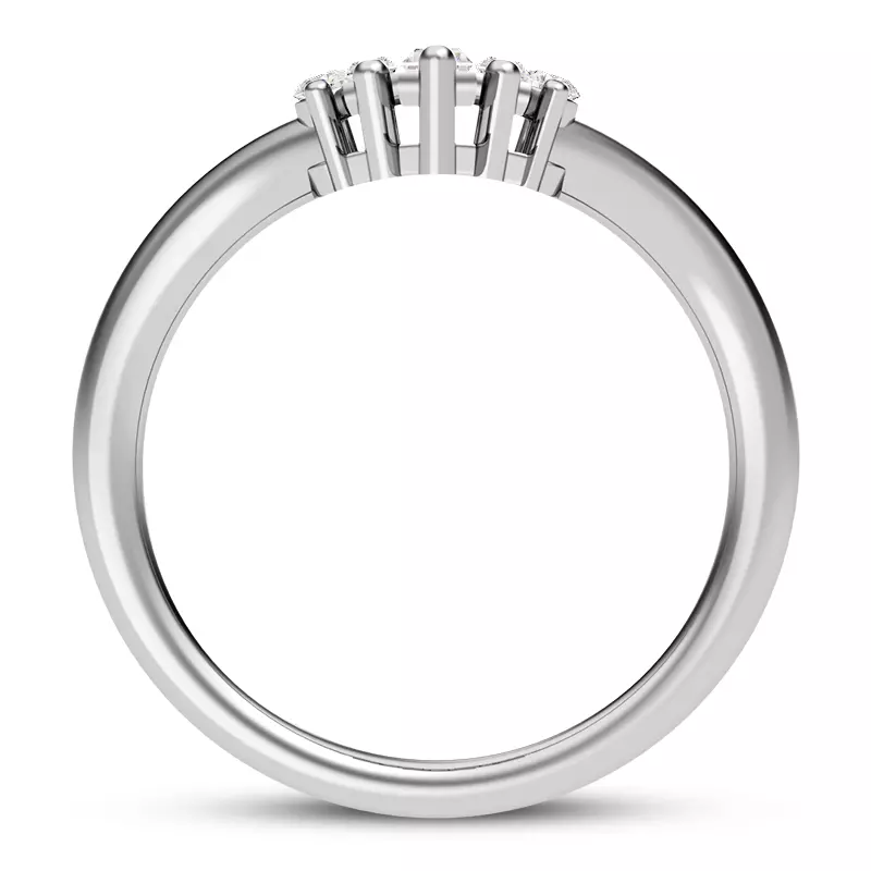 Platinum Tia Baguette And Round Chevron Band
