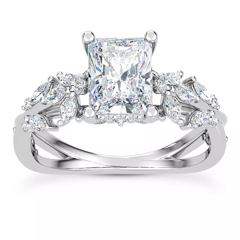 Platinum Butterfly And Bee Vine Twist Engagement Ring