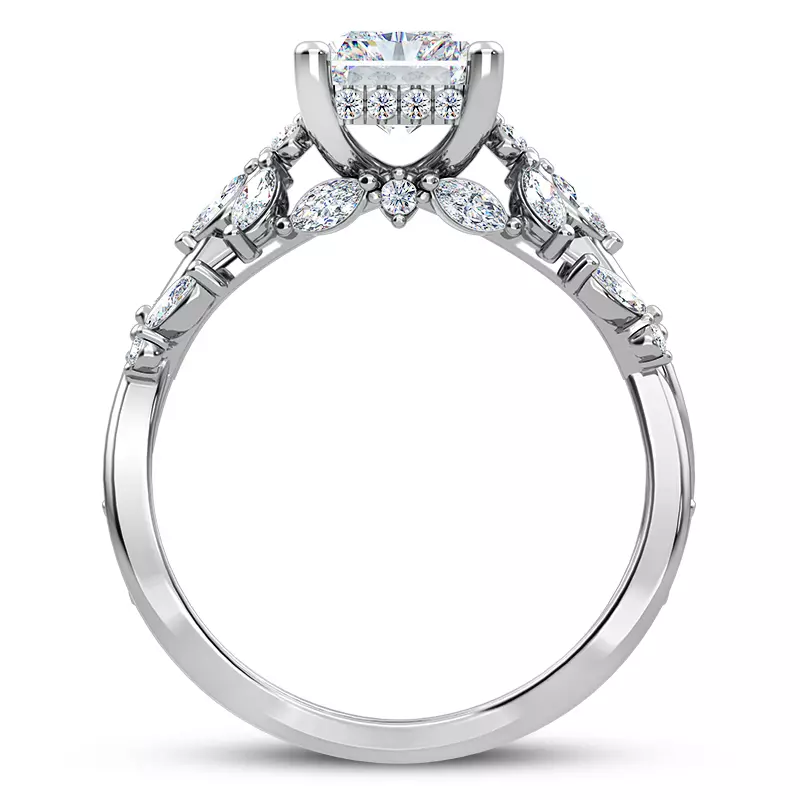 Platinum Butterfly And Bee Vine Twist Engagement Ring