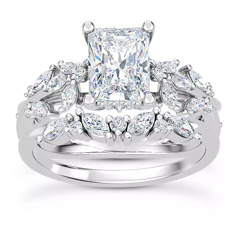 Platinum Butterfly And Bee Vine Twist Engagement Ring