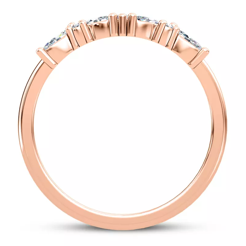 14K Rose Gold Butterfly And Bee Curved Diamond Band 