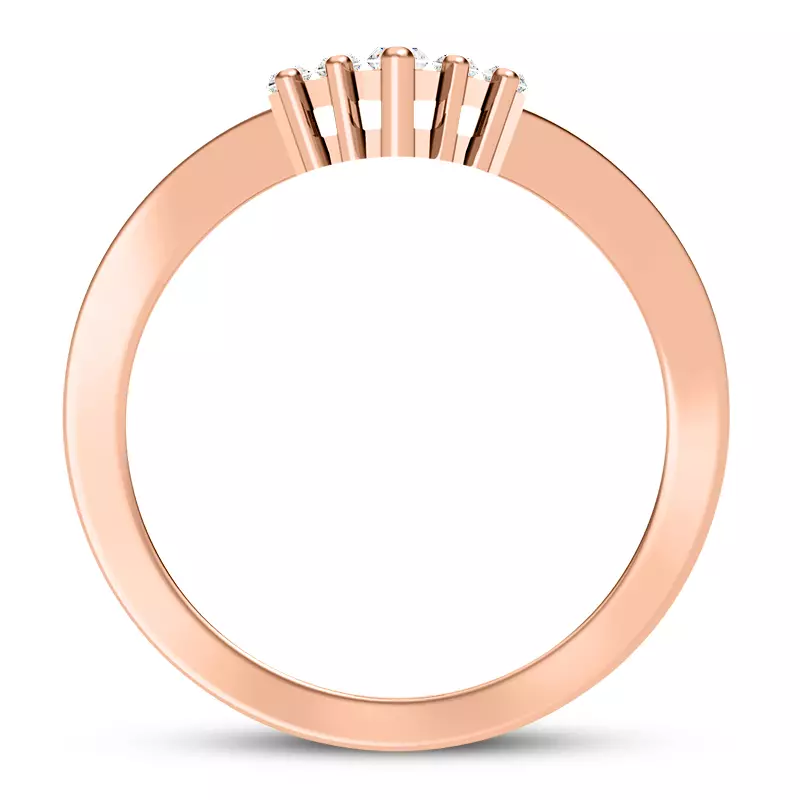 14K Rose Gold Lyric Baguette Diamond Chevron Band