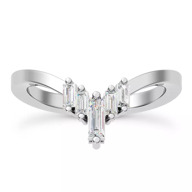 Lyric Baguette Diamond Chevron Band