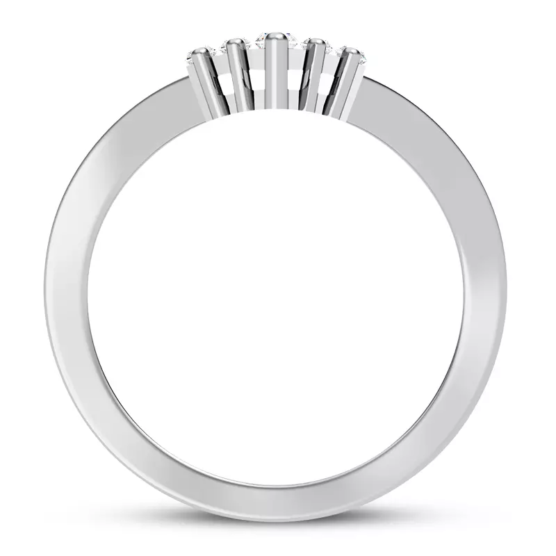 14K White Gold Lyric Baguette Diamond Chevron Band