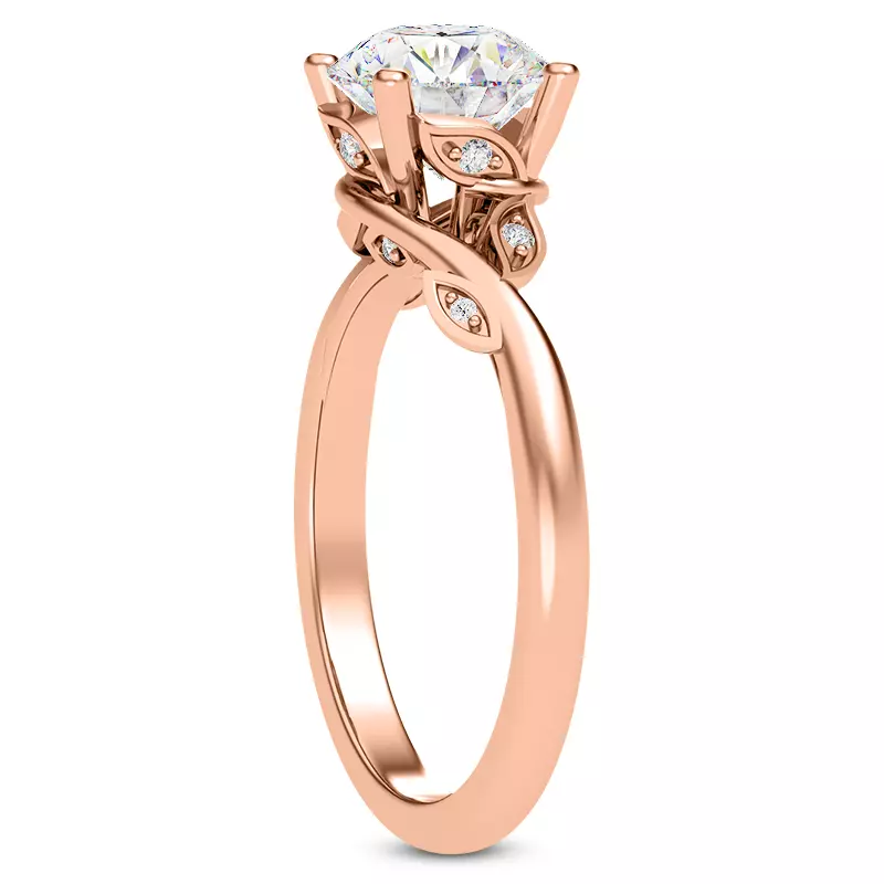 14K Rose Gold Mona Pavé Vine Engagement Ring