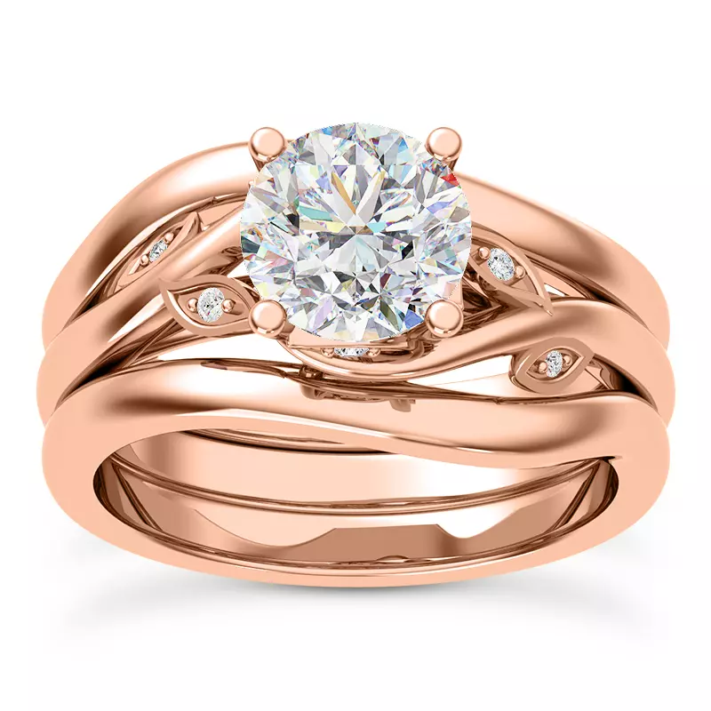 14K Rose Gold Mona Pavé Vine Engagement Ring