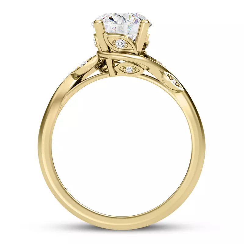 14K Yellow Gold Mona Pavé Vine Engagement Ring