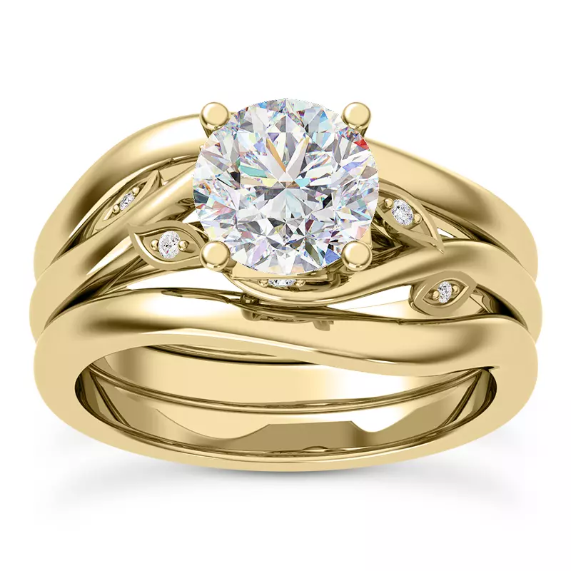 14K Yellow Gold Mona Pavé Vine Engagement Ring