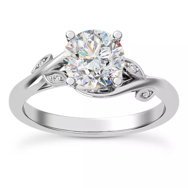 Platinum Mona Pavé Vine Engagement Ring