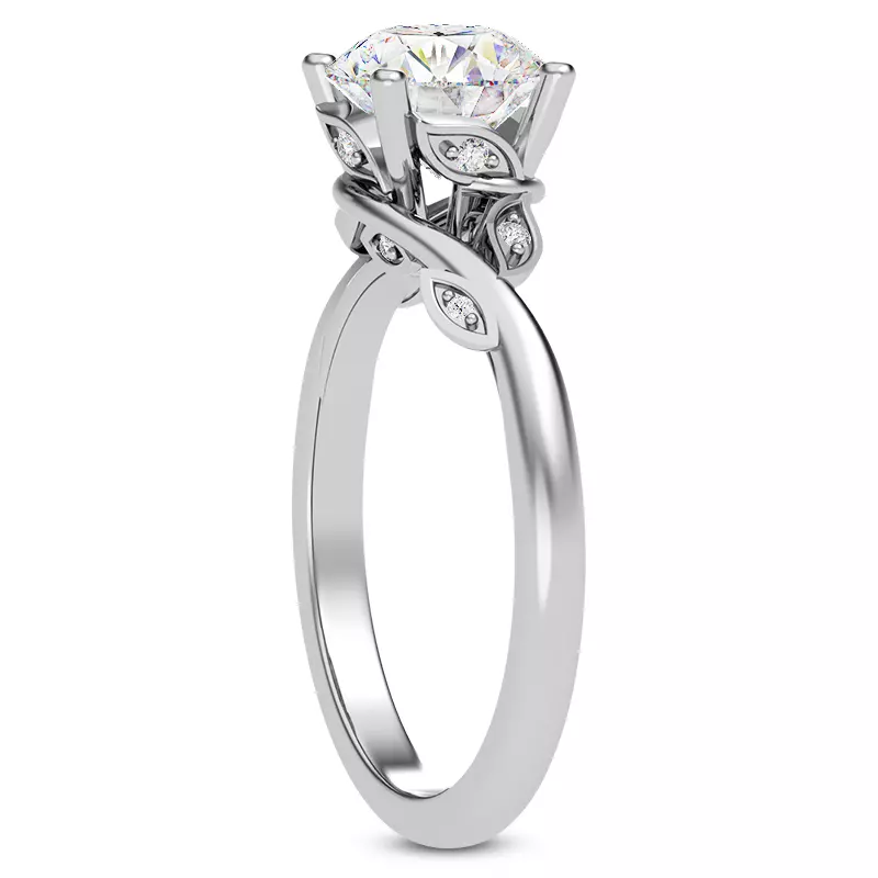 Platinum Mona Pavé Vine Engagement Ring