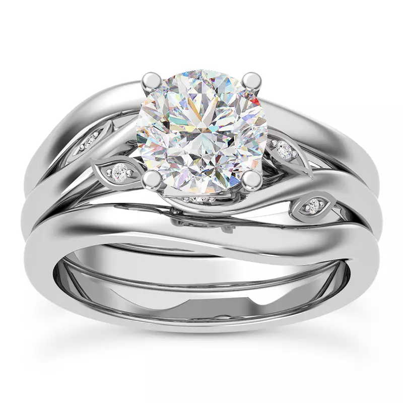 Platinum Mona Pavé Vine Engagement Ring
