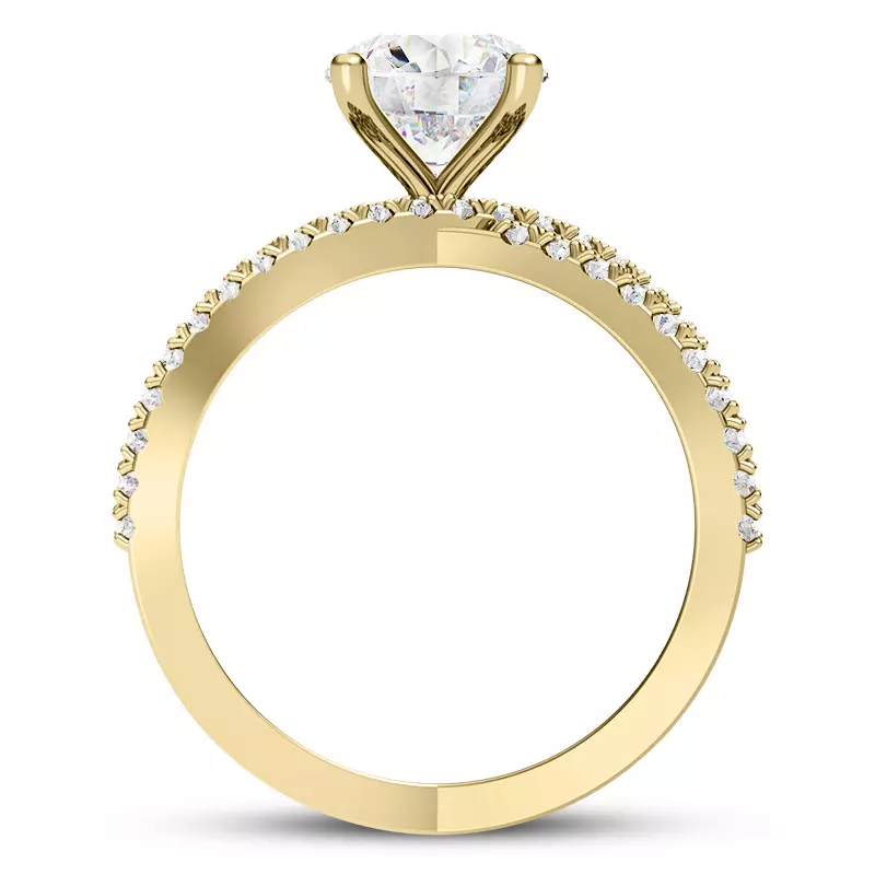 14K Yellow Gold Azra Pavé Crossover Engagement Ring