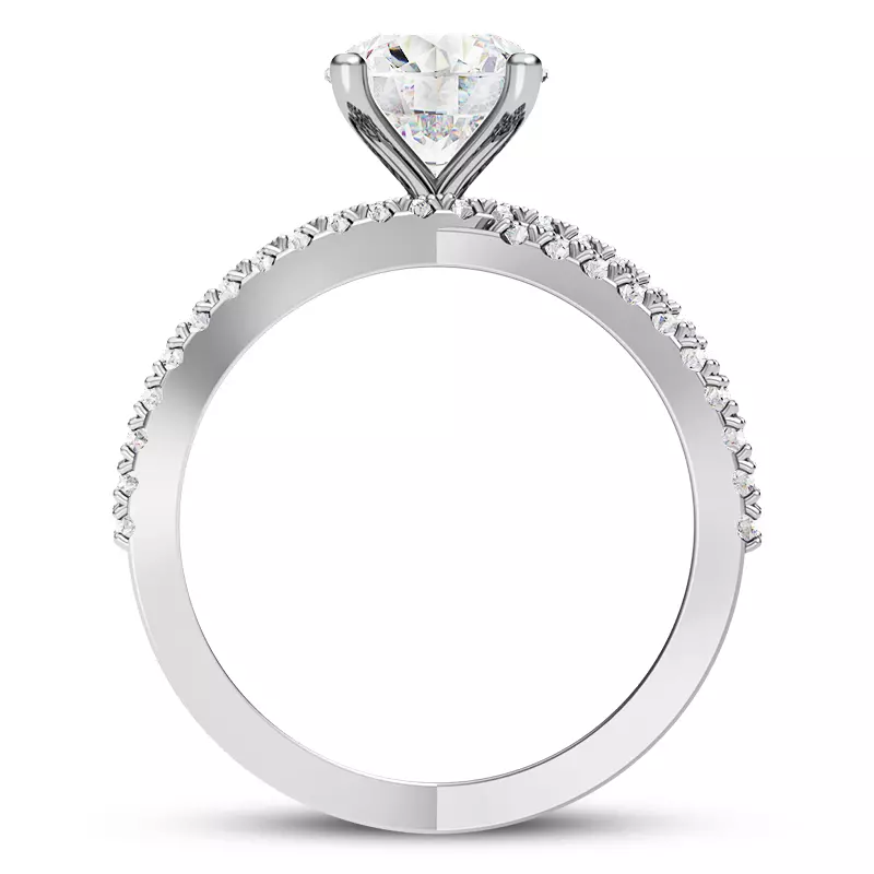 Platinum Azra Pavé Crossover Engagement Ring