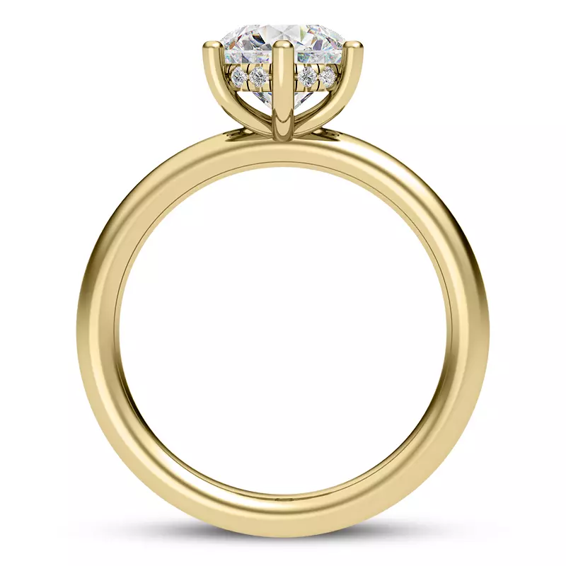 14K Yellow Gold Vesper Six-Prong Hidden Halo Engagement Ring