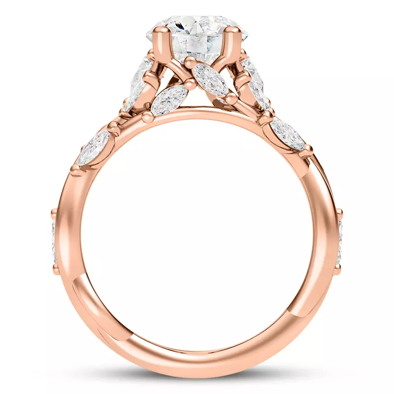14K Rose Gold Nelly Vine Lab Engagement Ring