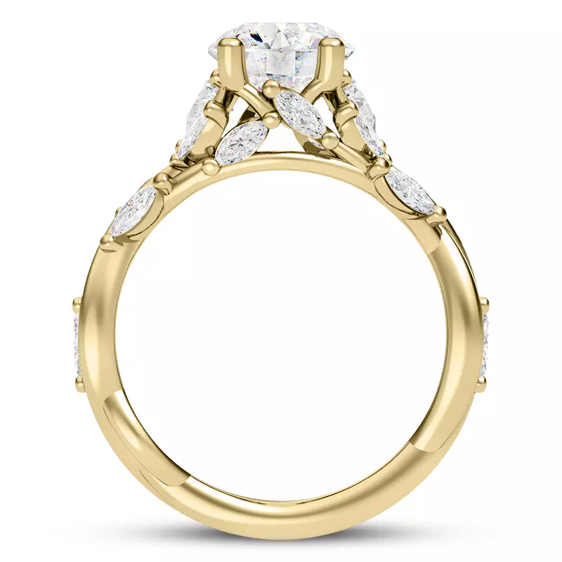 18K Yellow Gold Nelly Vine Lab Engagement Ring