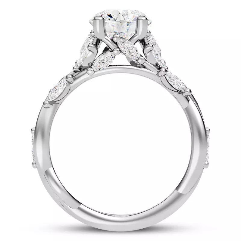 18K White Gold Nelly Vine Diamond Engagement Ring