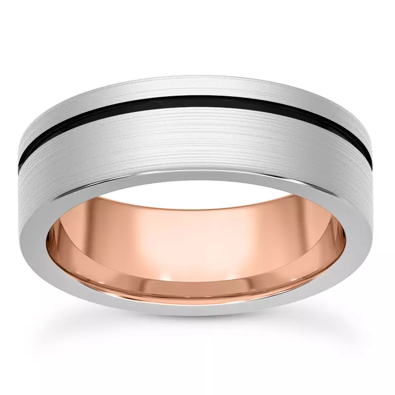 14K White Gold Vela Men's Wedding Band