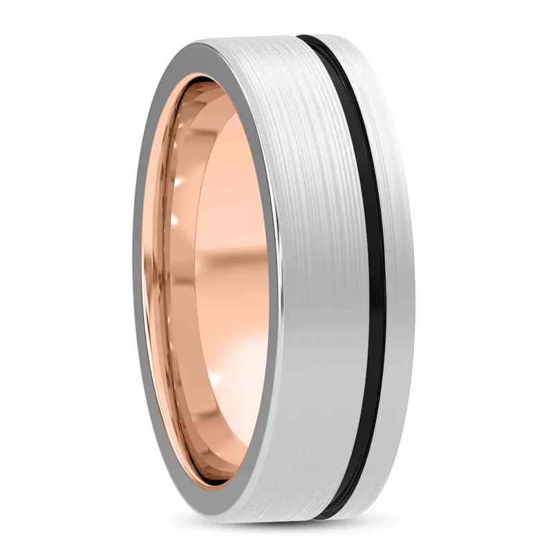 14K White Gold Vela Men's Wedding Band