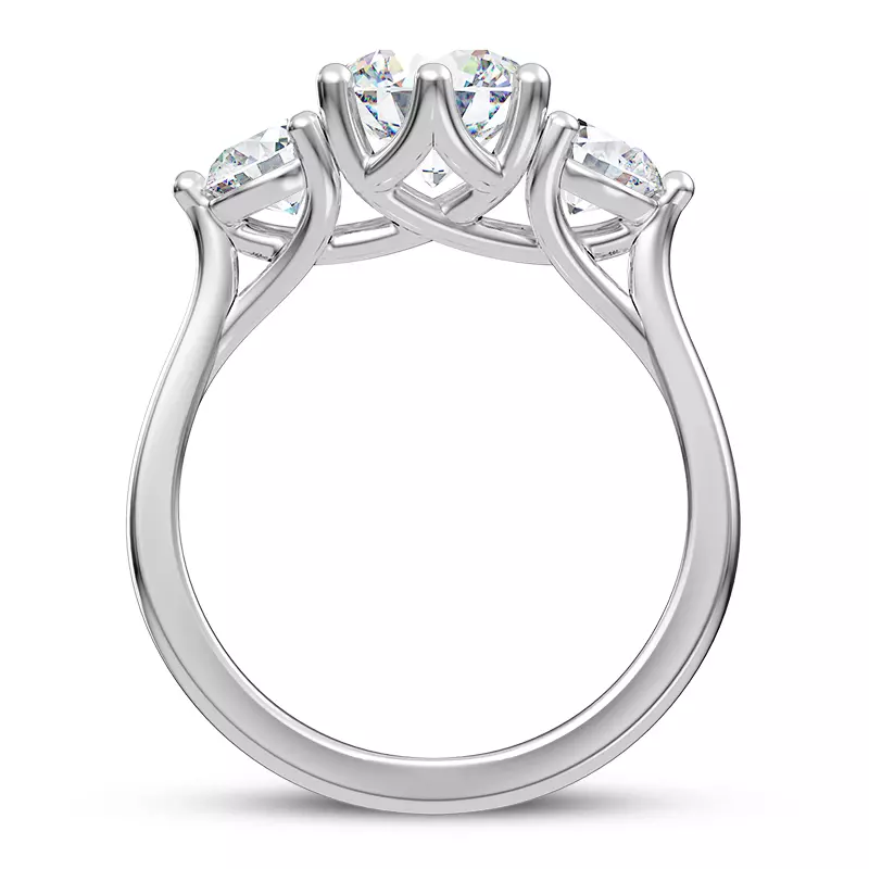 14K White Gold Bryn Trellis Three-Stone Lab Engagement Ring