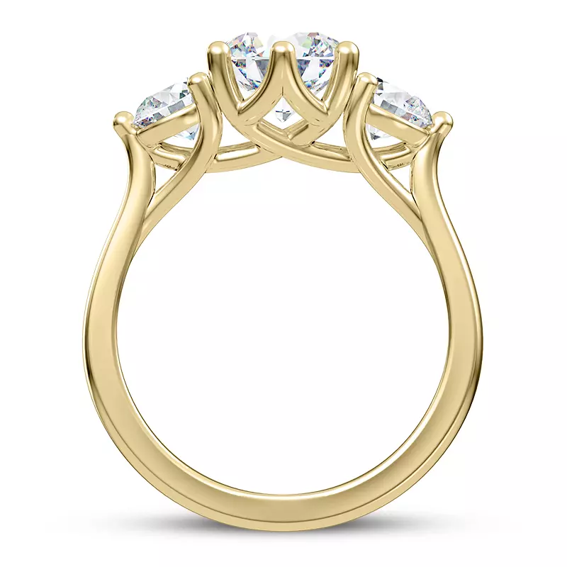 14K Yellow Gold Bryn Trellis Three-Stone Engagement Ring