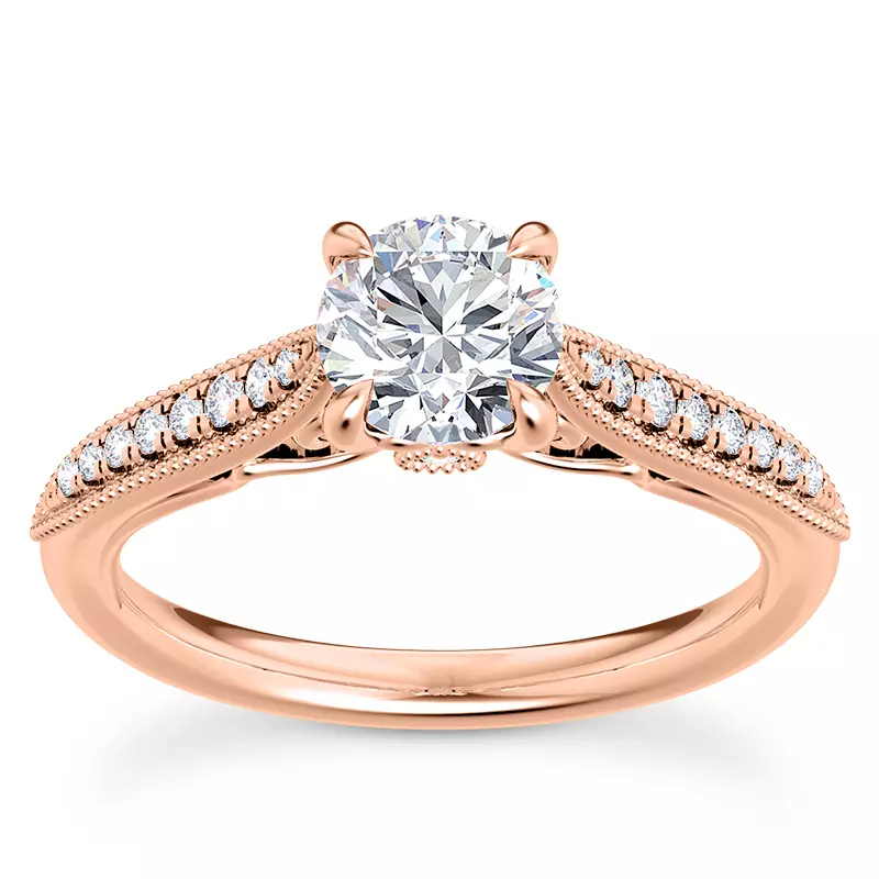 14K Rose Gold Quinley Pave Engagement Ring