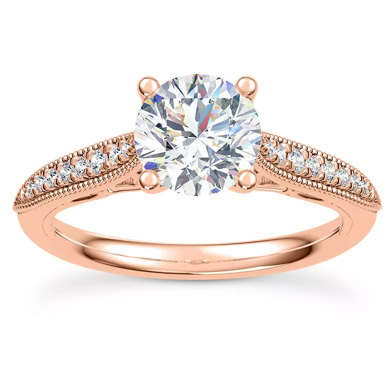 14K Rose Gold Quinley Pave Engagement Ring