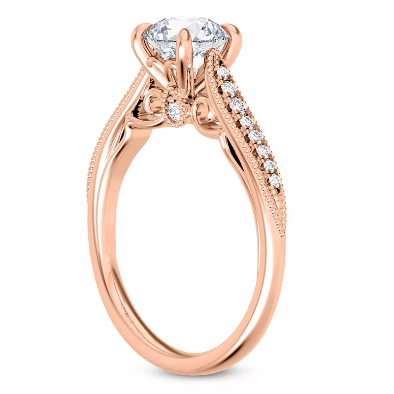 14K Rose Gold Quinley Pave Engagement Ring