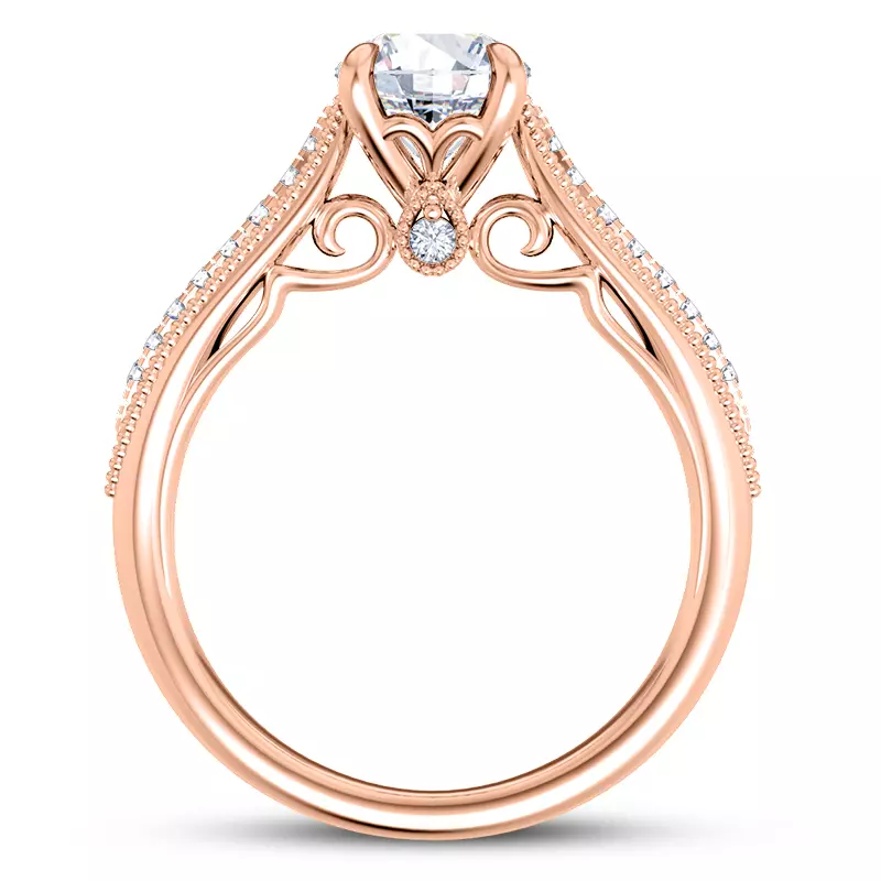 14K Rose Gold Quinley Pave Engagement Ring