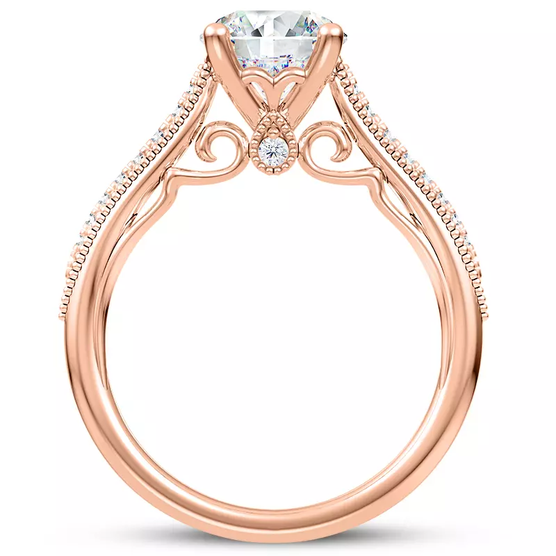 14K Rose Gold Quinley Pave Engagement Ring