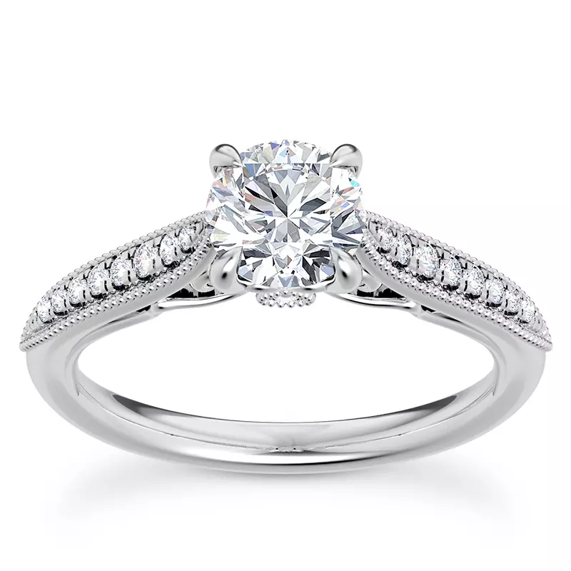 14K White Gold Quinley Pave Engagement Ring