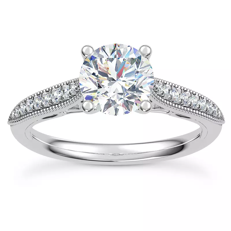 14K White Gold Quinley Pave Engagement Ring