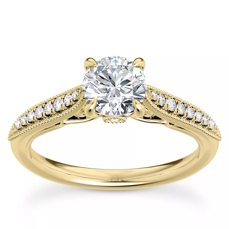 14K Yellow Gold Quinley Pave Engagement Ring