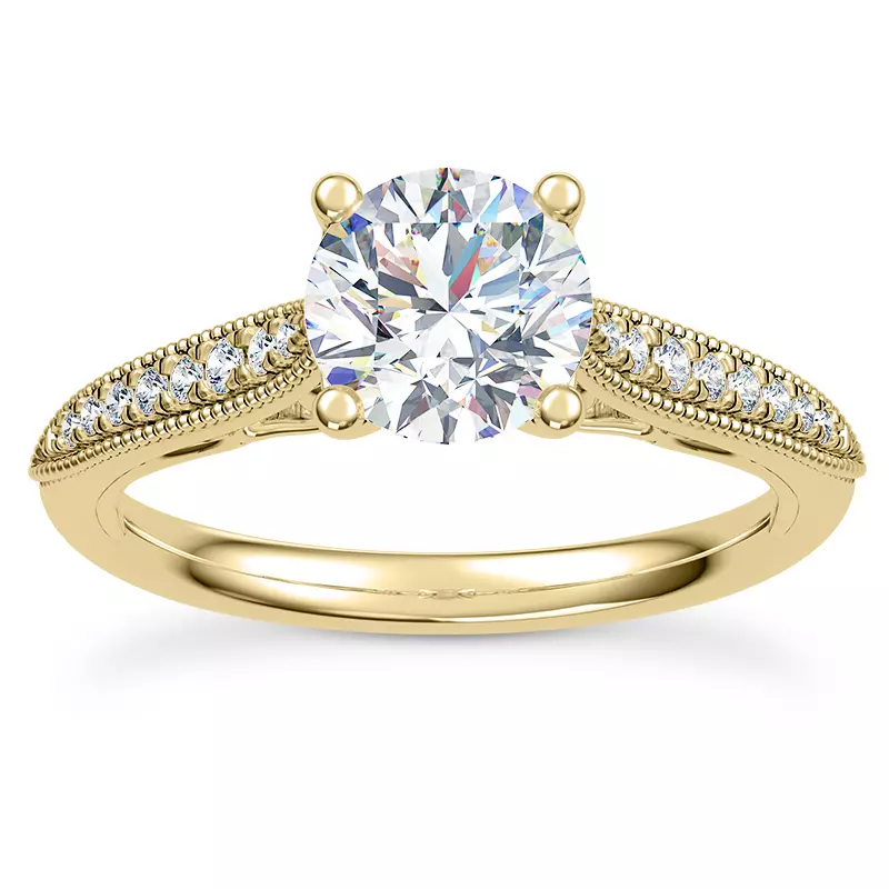 14K Yellow Gold Quinley Pave Engagement Ring