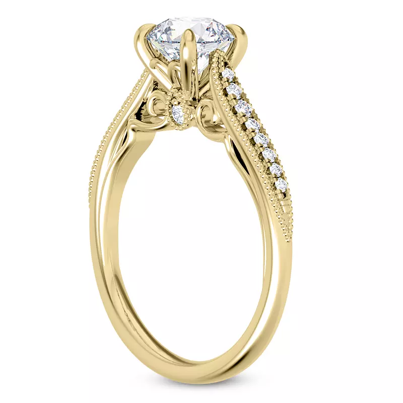 14K Yellow Gold Quinley Pave Engagement Ring