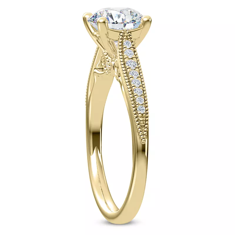 14K Yellow Gold Quinley Pave Engagement Ring