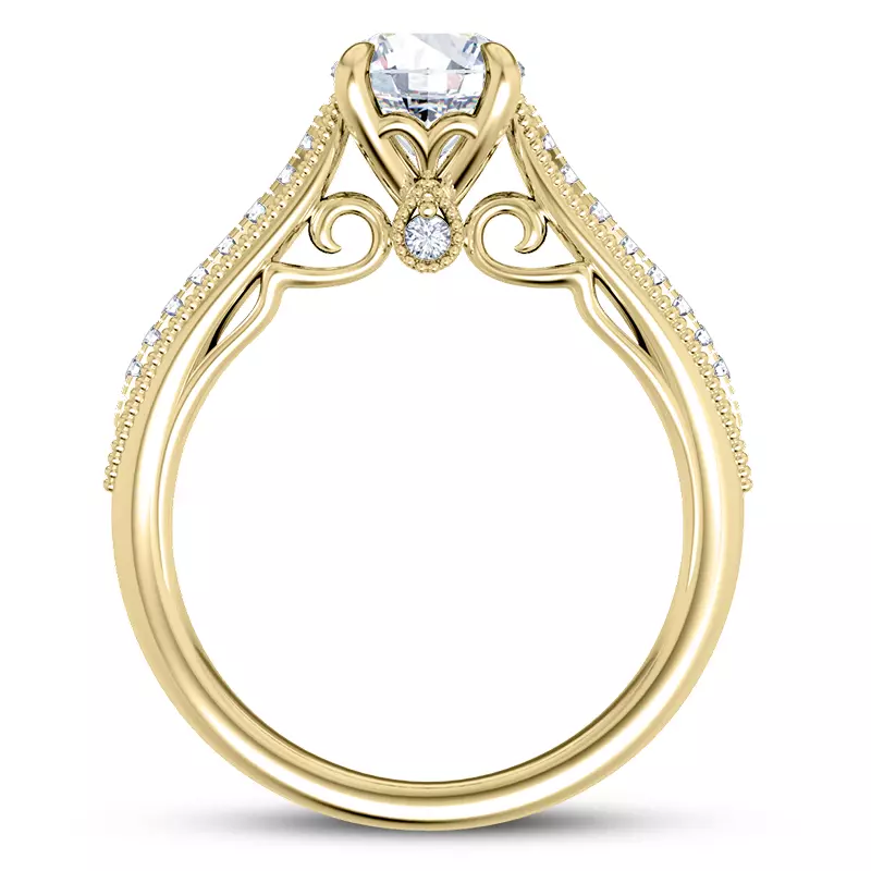 14K Yellow Gold Quinley Pave Engagement Ring