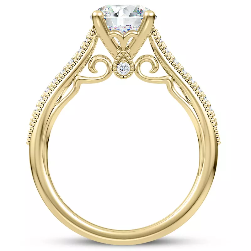 14K Yellow Gold Quinley Pave Engagement Ring