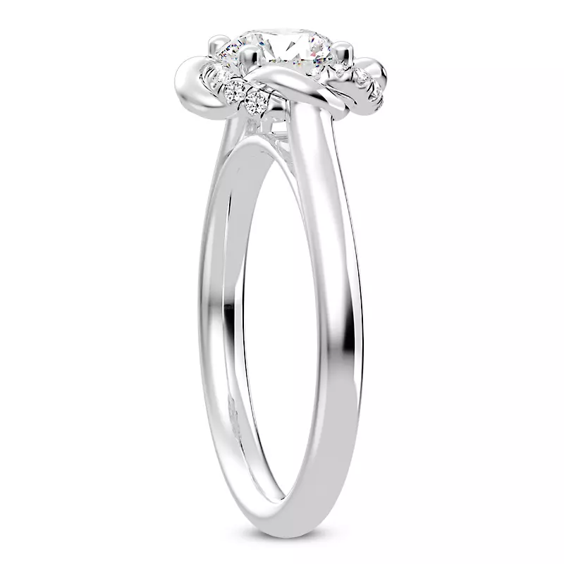 14K White Gold Infinity Love Pavé Halo Engagement Ring