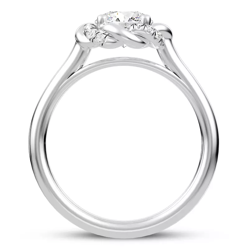 14K White Gold Infinity Love Pavé Halo Engagement Ring