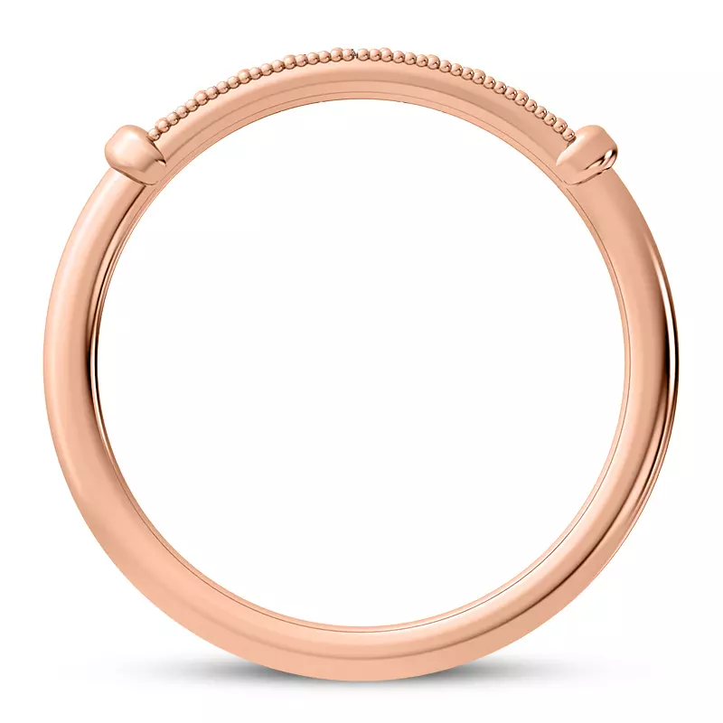 14K Rose Gold Solaris Beaded Curved Diamond Band