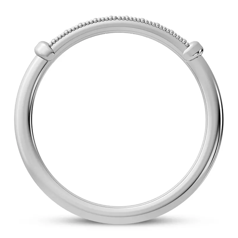 Platinum Solaris Beaded Curved Diamond Band