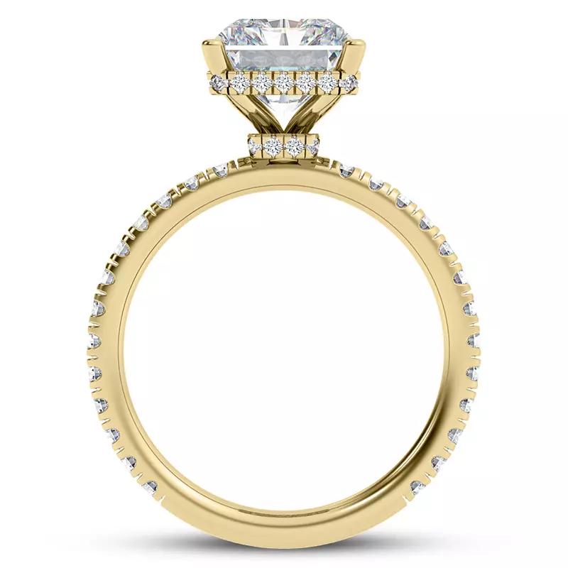 14K Yellow Gold Faye Double Hidden Halo Pave Engagement Ring