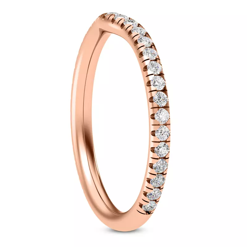 14K Rose Gold Faye Lab Curved Band