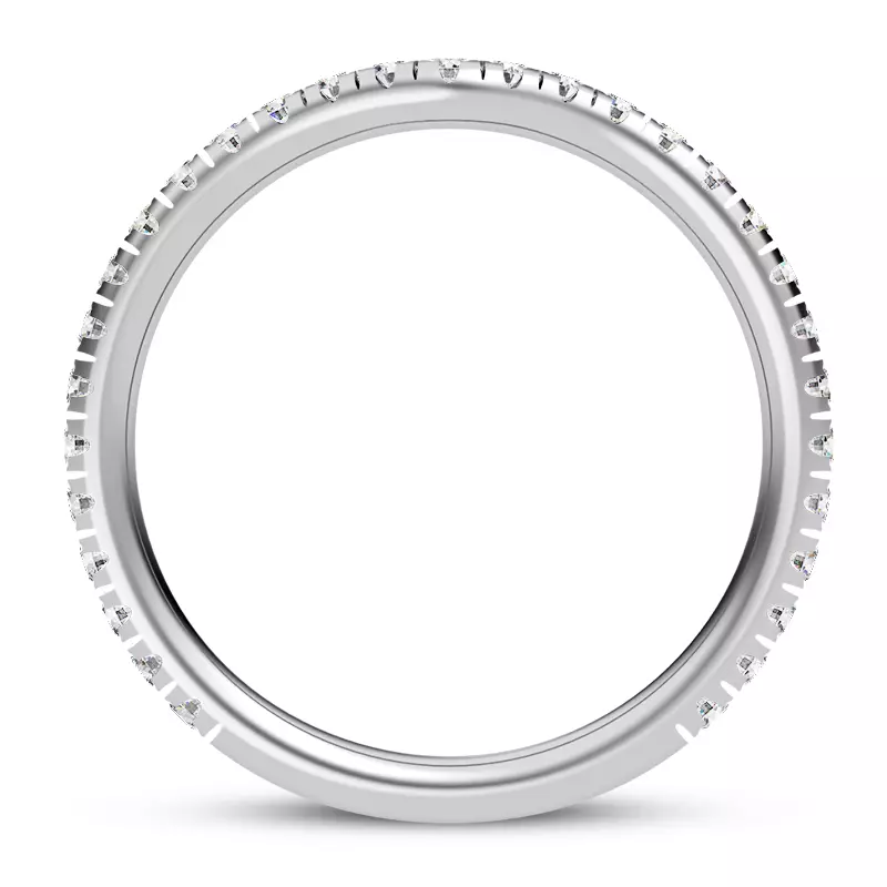 14K White Gold Faye Lab Curved Band