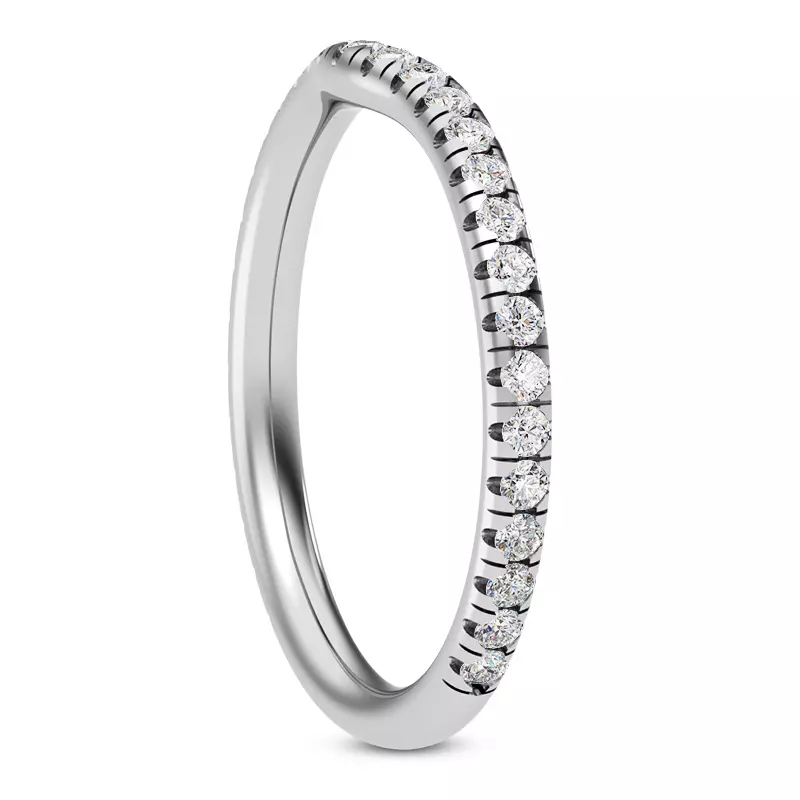 14K White Gold Faye Diamond Curved Band