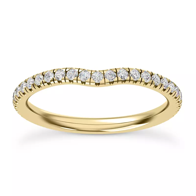 14K Yellow Gold Faye Diamond Curved Band