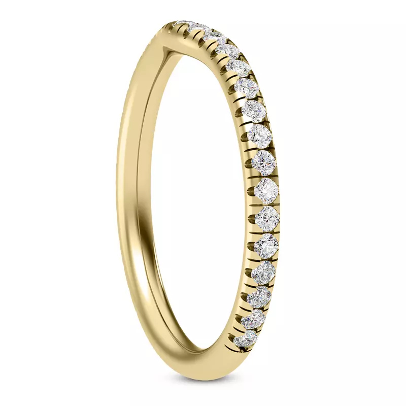14K Yellow Gold Faye Diamond Curved Band